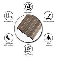 Matériau PS personnalisé décoration intérieure panneau mural de fond planche de bois imperméable grain de bois dessin charbon de bois revêtement des murs