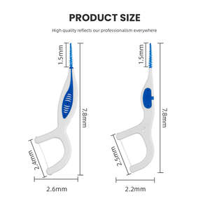 Spazzolini Interdentali Ortodontici Morbidi in Gomma, Picks Dentali in Silicone 2 in 1, Gusto Menta, Confezione da 50 Pezzi - Product Image 4