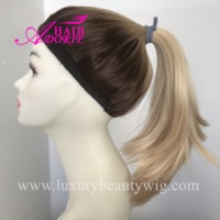 LX201Wholesale Perruque de sport Kosher blonde juive en queue de cheval, en cheveux humains Remy européens, de la marque Gym Wunder, provenant d'un fournisseur chinois