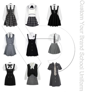 Uniforme Scolastica <span class=keywords><strong>per</strong></span> Ragazze delle Scuole <span class=keywords><strong>Medie</strong></span> e Superiori, Abito Personalizzato con Logo, Uniformi Scolastiche all'Ingrosso, Gonna a Quadri Blu di Alta Qualità - Product Image 6