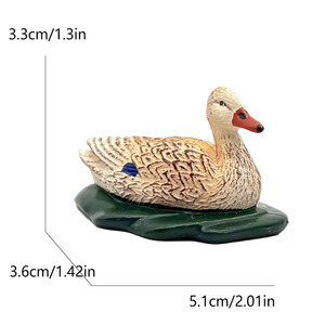 Modèles d'animaux de ferme simulés en PVC pour l'exportation, Série Canards : Canards femelles à tête verte, blancs et jaunes, couleur sable d'automne - Product Image 3
