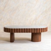 Table basse/table centrale moderne en bois d'acacia écologique – Mobilier élégant pour salon, bureau à domicile, hôtel