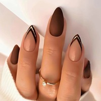 Nouvelle presse française populaire sur les ongles 24PC ABS haute qualité Nail Art vente en gros Coffin Press sur les ongles