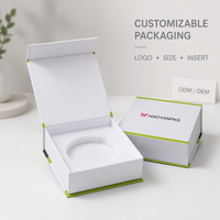 Boîte cadeau magnétique blanche de luxe personnalisée, écologique, portable, en papier rigide, pour emballage électronique, avec mousse et pelliculage mat