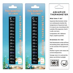 Liquid Crystal Lcd Aquarium Adhesive Fish Tank Thermometer Strips Monitor PET Material Sticker