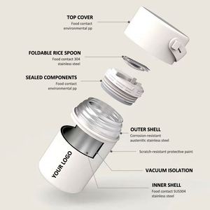 Custom Logo 850ml & 1050ml Thermal Food Flask with Spoon <b>Double</b> <b>Wall</b> Vacuum Insulated Lunch <b>Box</b> Customizable Color - Product Image 3