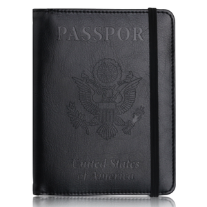 Portefeuille de voyage en cuir PU avec logo personnalisé Cowherd, bande élastique tendance, porte-<span class=keywords><strong>passeport</strong></span>, protection RFID - Product Image 5