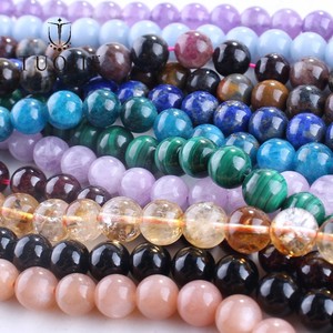 6-10mm Natural Stone Beads Loose Gemstone Crystal Round Smooth Quartz Round Stone Beads for Diy Bracelet Necklace Jewelry Making - Product Image 1