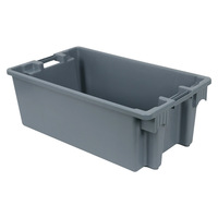 Boîte de rangement et de collecte industrielle en plastique épaissi de grande taille pour produits frais, à empilage orienté