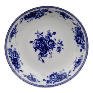 Piatto per Burro in Melamina Bianco con Bordo Floreale <span class=keywords><strong>Blu</strong></span>, per Casa e Ristorante, Ideale per Insalate, Pasta e <span class=keywords><strong>Piatti</strong></span> Principali - Product Image 6