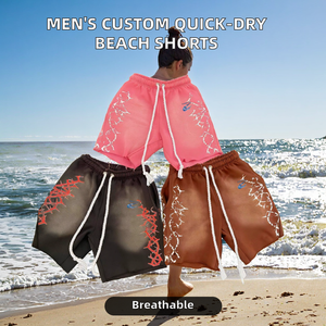 Pantalones Cortos de Playa Personalizables con Estampado Digital para Hombre, de Secado Rápido, con Cordón, Tallas Grandes, Cintura Media, Bolsillos, Suaves - Product Image 1