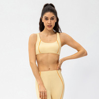 Soutien-gorge de sport une pièce pour femme grande taille, sans coutures, réglable, dos nageur, avec logo frontal, maintien élevé, couleurs contrastées