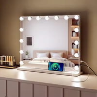 Miroir de maquillage LED intelligent mural personnalisé avec interrupteur tactile moderne et décoratif
