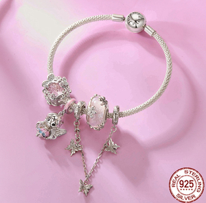 Vente flash - Breloques fines en argent sterling 925 <span class=keywords><strong>rose</strong></span> à faire soi-même, accessoires pour la création de bijoux pour femmes, compatibles avec les bracelets en os de serpent - Product Image 5