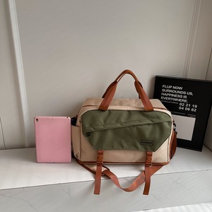 [Brand] Travel Bag Khaki With Green Water Resistant Leisure Travel Yoga Bag - Product Image 1