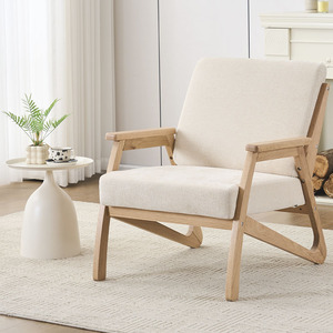 Sillón Reclinable Individual Moderno con Tapicería de Tela para Muebles del Hogar, Sofá con Estructura de Madera Colorida para Sala de Estar - Product Image 3