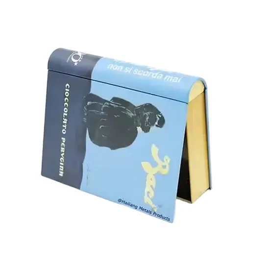 Заводская распродажа, жестяная коробка в форме книги, оптовая продажа, Рождественская книга, Подарочная банка