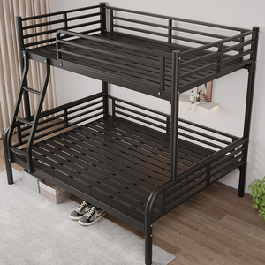 <span class=keywords><strong>Lit</strong></span> <span class=keywords><strong>Superposé</strong></span> en Métal Jumeau sur Double, Cadre en Acier pour Adultes, Idéal pour Chantier de Construction - Product Image 1