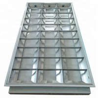 Lampe encastrée moderne T8 à grille, 2x18w à 4x36w, haute efficacité, avec grille à lamelles, luminaire fluorescent 2 pieds 4 pieds