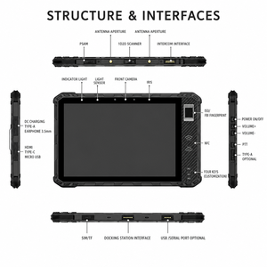 Tablette robuste 8-10 pouces avec écran LCD, Android 11, Octa Core, 4G LTE, 10000 mAh, GPS, WiFi, étanche, anti-poussière, anti-chute, OEM - Product Image 6