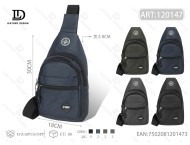 Borsa da petto da uomo in nylon con tre cerniere a strappo, casual, per uso quotidiano, per tutte le stagioni - Product Image 1