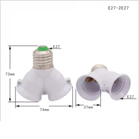 Adaptateur de lumière E27 double avec support de lampe en plastique à vis, séparateur de lumière de 1 à 2 E27, lot de 2