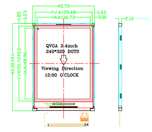 2.4 inch IPS công nghệ <span class=keywords><strong>TFT</strong></span> <span class=keywords><strong>LCD</strong></span> module MCU giao diện 320x240 Độ phân giải xem 12 giờ hướng màn hình cảm ứng - Product Image 6