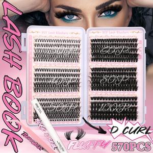 <span class=keywords><strong>Cils</strong></span> en grappe faits à la main D pour <span class=keywords><strong>volume</strong></span> intense 10D-20D, 32 rangées, en vrac, effet ruban, emballage personnalisé, faux vison Yiernuo - Product Image 1