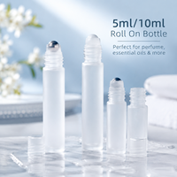 1 Buah Botol Roll-On Plastik Buram 5Ml 10Ml dengan Bola Baja/Plastik Kosong Isi Ulang Parfum Minyak Esensial Perjalanan Grosir