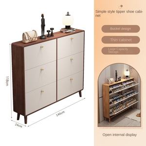 リビングルーム玄関用キャビネット収納3層フリップカバー靴キャビネット - Product Image 4