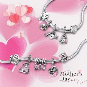 Seri Hari Ibu - Liontin Hati Cinta Keluarga Perak Sterling 925 Asli untuk Gelang Wanita Perhiasan Zirkon - Product Image 2