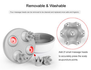 Masajeador eléctrico de relajación de cuero cabelludo de doble cabeza, herramienta vibratoria de mano para el cuello del cuerpo con Control remoto inalámbrico para aplicación en la cabeza - Product Image 5