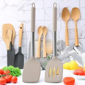 <b>Silicone</b> Spatula Set 2 Piece Heat Resistant For Stir Fry Pan Frying Non Stick Cooking Steak Spatula - Product Image 1