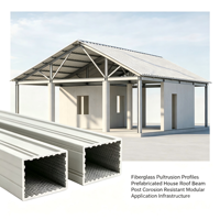 Profils en fibre de verre préfabriqués pour poutres de toit de maison, résistants à la corrosion, application modulaire, infrastructure