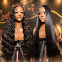 Perruques en cheveux humains bruts péruviens ultra-lisses, Lace Front HD sans colle, cuticules alignées, vente en gros, 30 pouces, 300g