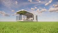 Château Villa en acier préfabriqué de luxe, prêt à être expédié, portable, petit conteneur, 2 chambres, espace préfabriqué, capsule habitable, bureau rapide