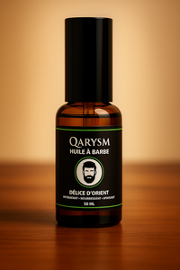 Huile à barbe parfumée Green Notes & Saffron, Tabac, Café, Résine Oud, Encens, Ambre, hydratante et adoucissante, délice oriental, 50ml - Product Image 2