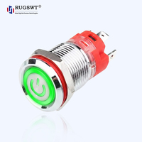 Bouton poussoir miniature en métal de 12 mm avec LED, étanche IP67, pour panneau de commande de borne de recharge de véhicules électriques