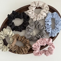 Élastique à cheveux plissé uni basique coréen, petit chouchou à haute élasticité pour queue de cheval, accessoire capillaire pour femme