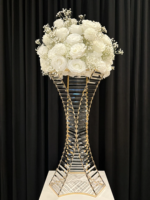 Support de fleurs en métal doré moderne de haute qualité pièce maîtresse de table de mariage élégante et décoration de fête