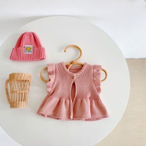 Pull en <span class=keywords><strong>tricot</strong></span> à volants pour bébé, manches volantes, couleur unie, vêtements pour tout-petits, <span class=keywords><strong>gilet</strong></span> en <span class=keywords><strong>tricot</strong></span> pour bébé, OEM ODM - Product Image 6