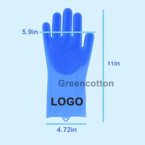 Custom Logo Silicone Cleaning <b>Gloves</b> Reusable Waterproof Non-Slip Food-Safe Heat-Resistant for Kitchen Home Dishwashing - Product Image 2