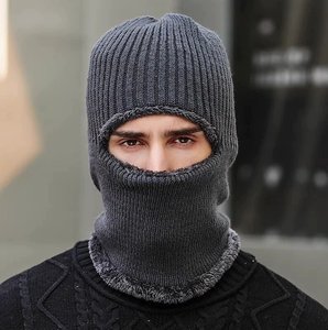 Gorro de manga gruesa con forro polar cálido de invierno para hombre, gorro de bandido con protección auditiva a prueba de viento para montar al aire libre para negocios en la playa - Product Image 1