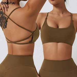 Reggiseno Sportivo da Donna per Palestra e Yoga, <span class=keywords><strong>Top</strong></span> con Incrocio sulla Schiena in Verde Menta - Product Image 2