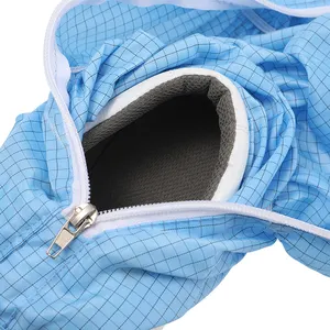 0.5 Dải ESD chống tĩnh đập lưới PU duy nhất dài khởi động thép chân chân bảo vệ cao khởi động an toàn Giày phòng sạch giày