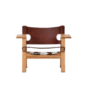 Nouvelle chaise de salle à manger en bois de frêne massif avec sièges en cuir véritable pour projets de restaurants et cafés - Product Image 5