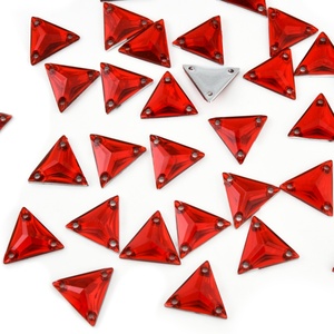 OLeeya Vente en gros de cristaux à coudre en résine triangulaires de 12 mm, 16 mm, 22 mm, strass à dos plat à coudre pour accessoires vestimentaires - Product Image 3