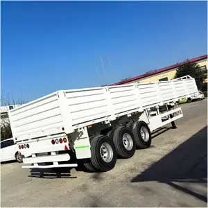 2/3 Axles Heavy Duty Side Wall Board Drop Side Fence Stake Flat Bed Truck Semi Trailer