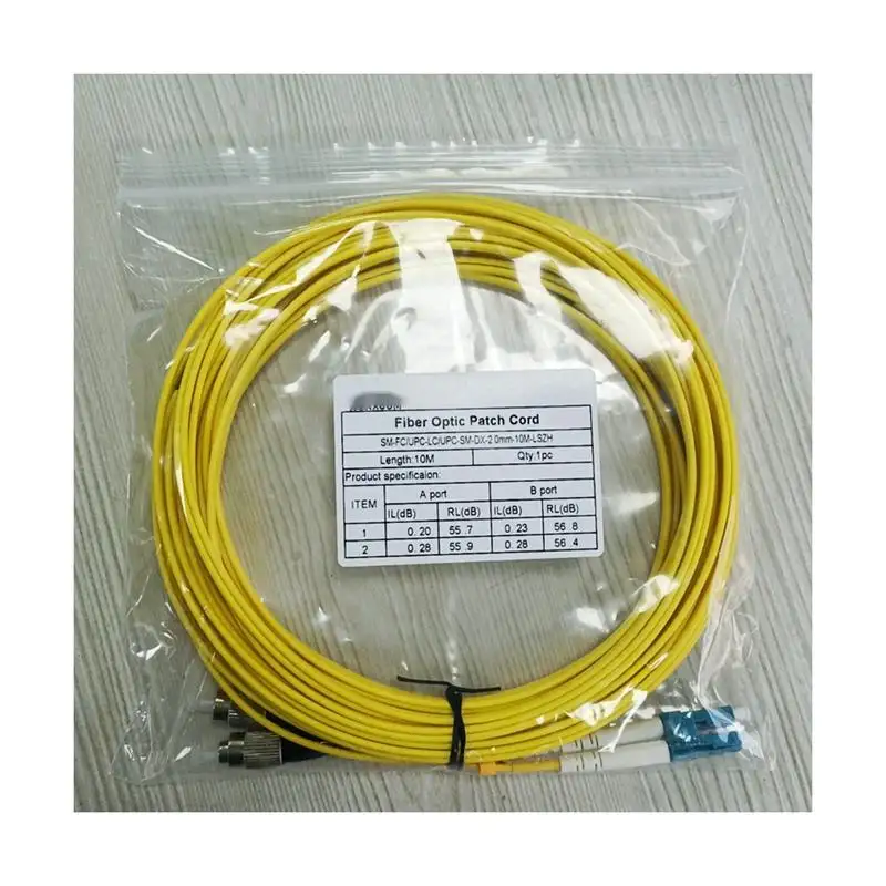 مستوى الاتصالات LC upc- FC upc وضع واحد دوبلكس SM DX fiber patch cord 10m
