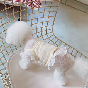 Summer Pet Dress For Dogs And <b>Cats</b> Cute Breathable Tank Top Solid Color Acrylic Fiber Small Dog <b>Clothes</b> - Product Image 3